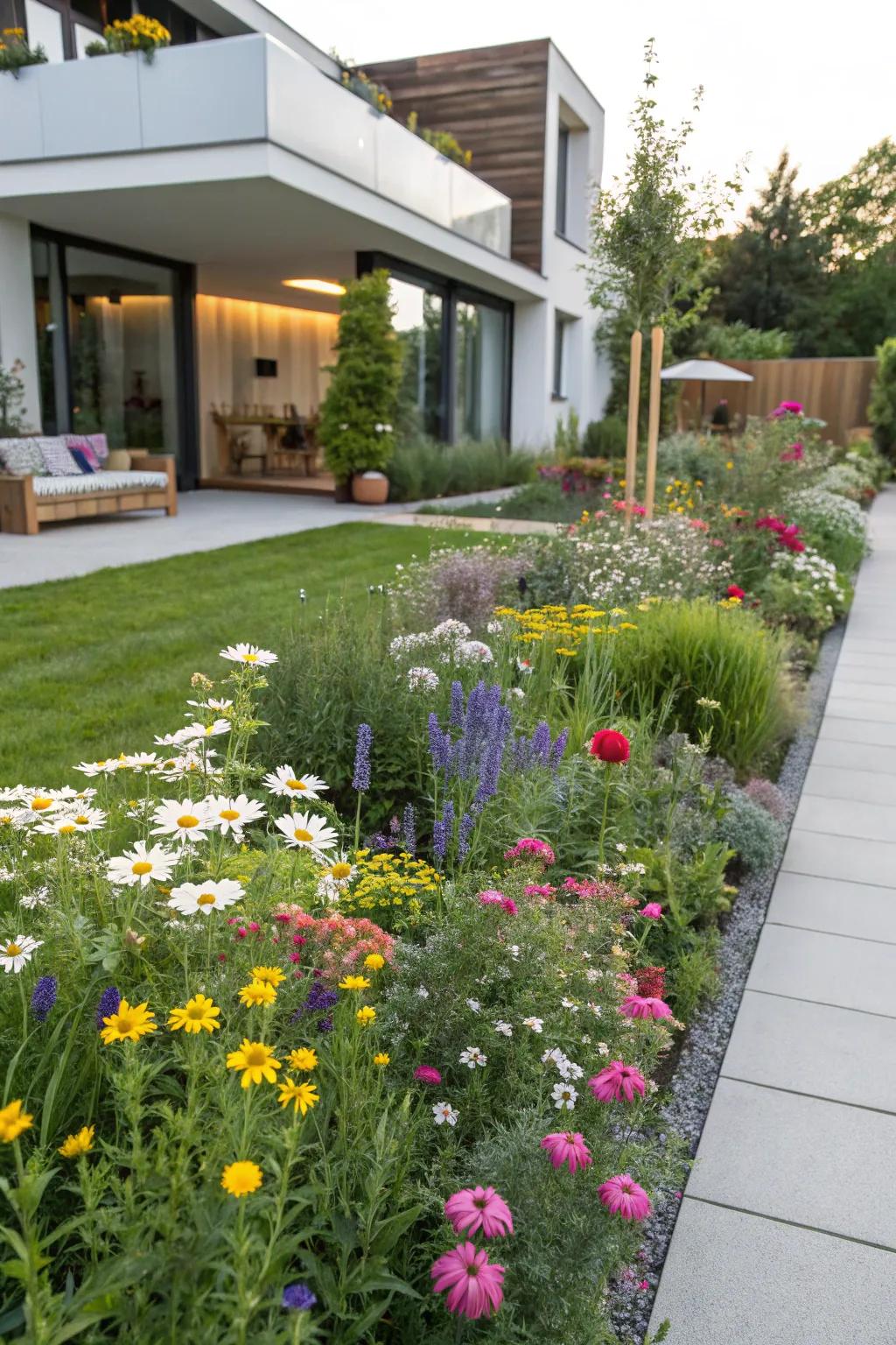 Wildflower blends impart a whimsical touch to modern gardens.