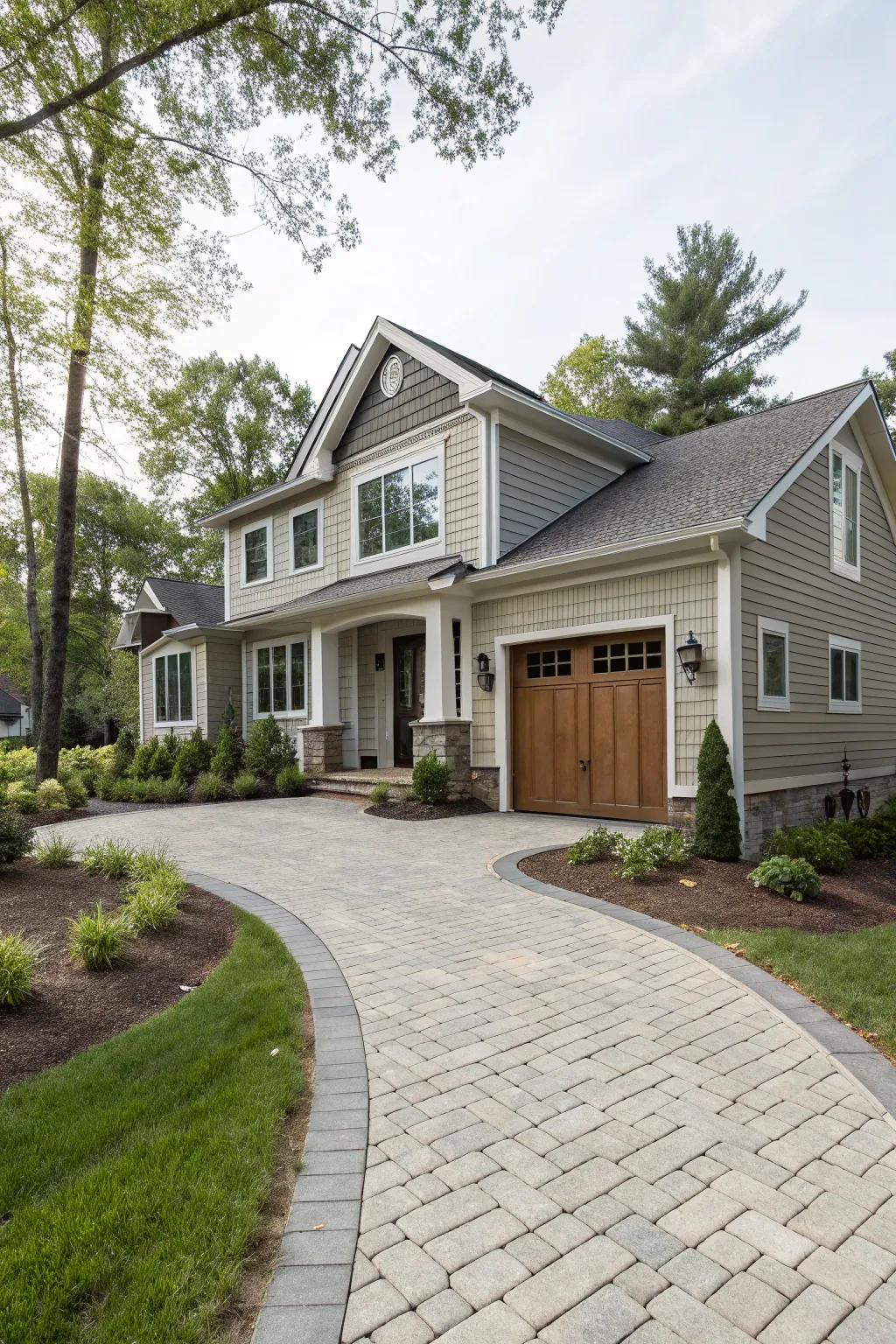 Inviting entryway featuring vertical cladding