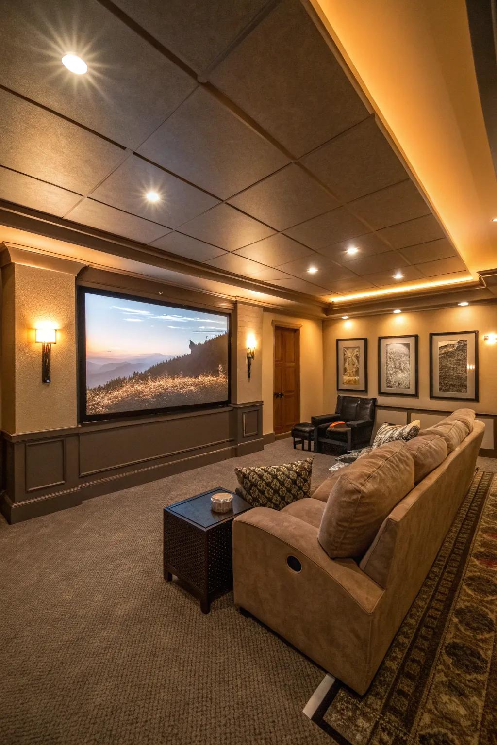 Mood illumination transforms the atmosphere of your movie space.
