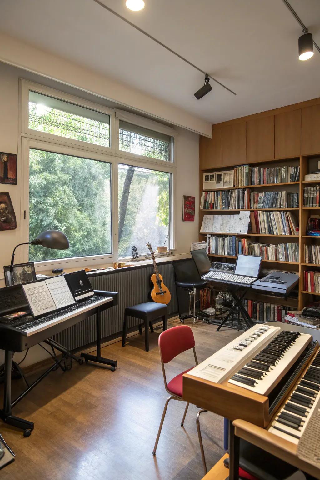 A dedicated workspace fosters creativity and focus.