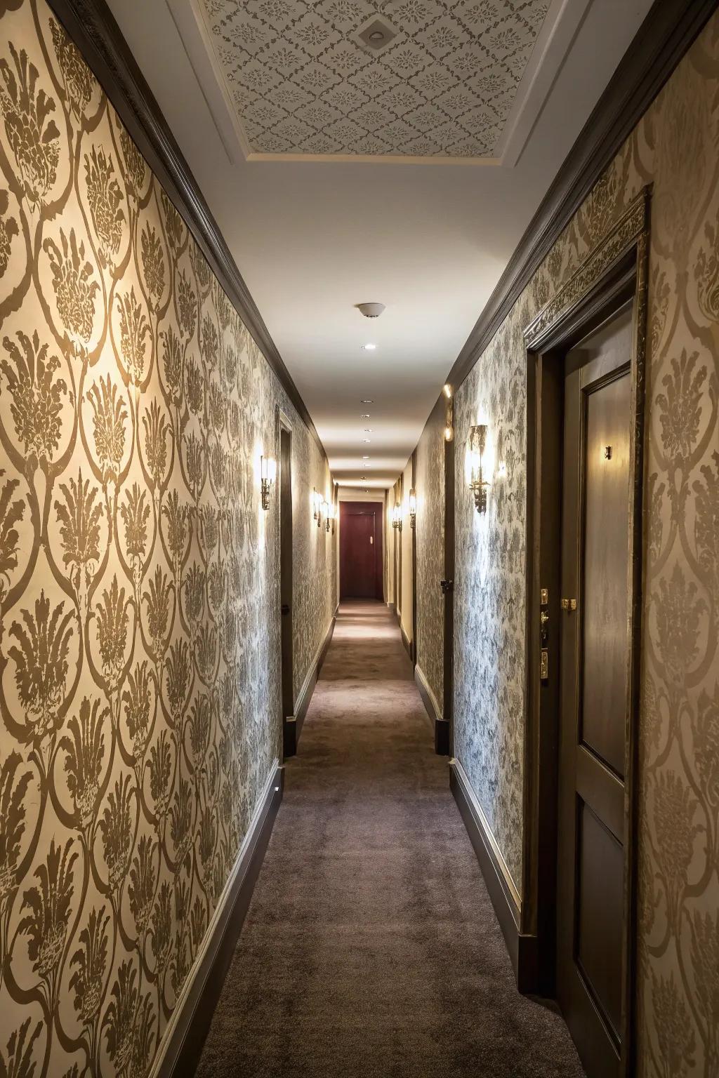 Textured walls add depth and mystery for narrow rooms.