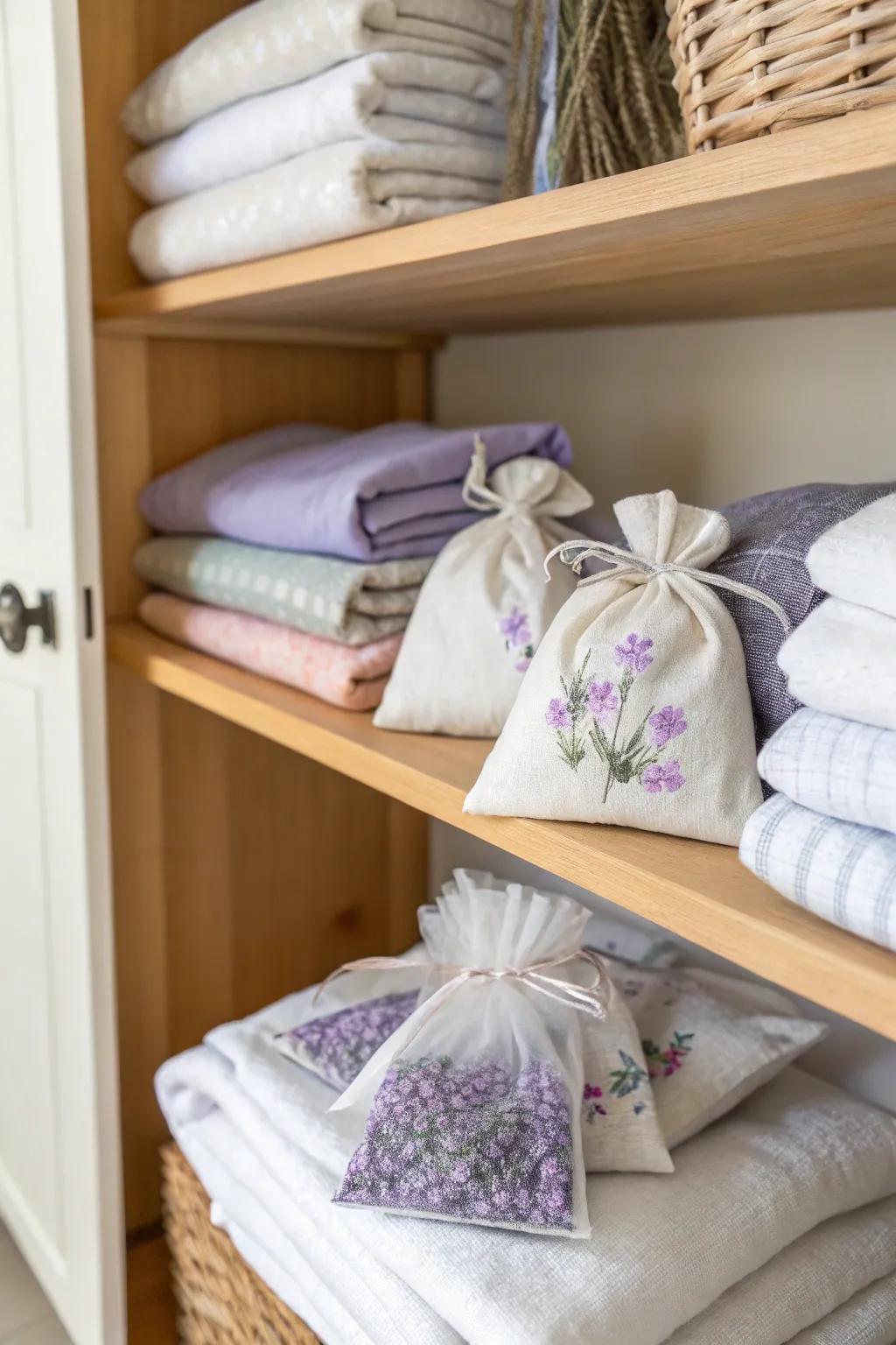 Lavender sachets ensuring your linens always emanate a delightful fragrance.