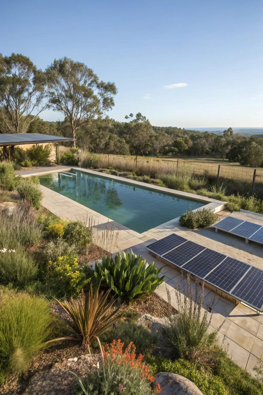 An eco-friendly pool fashioned for sustainability and organic beauty.