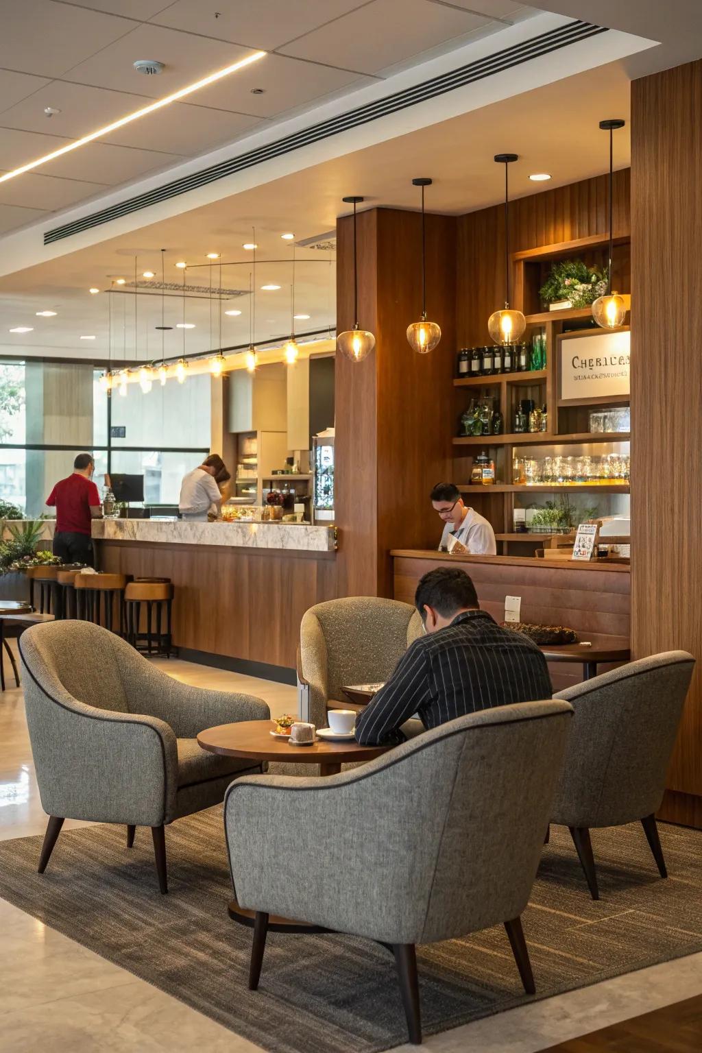 A chill zone invites relaxation and discussions.