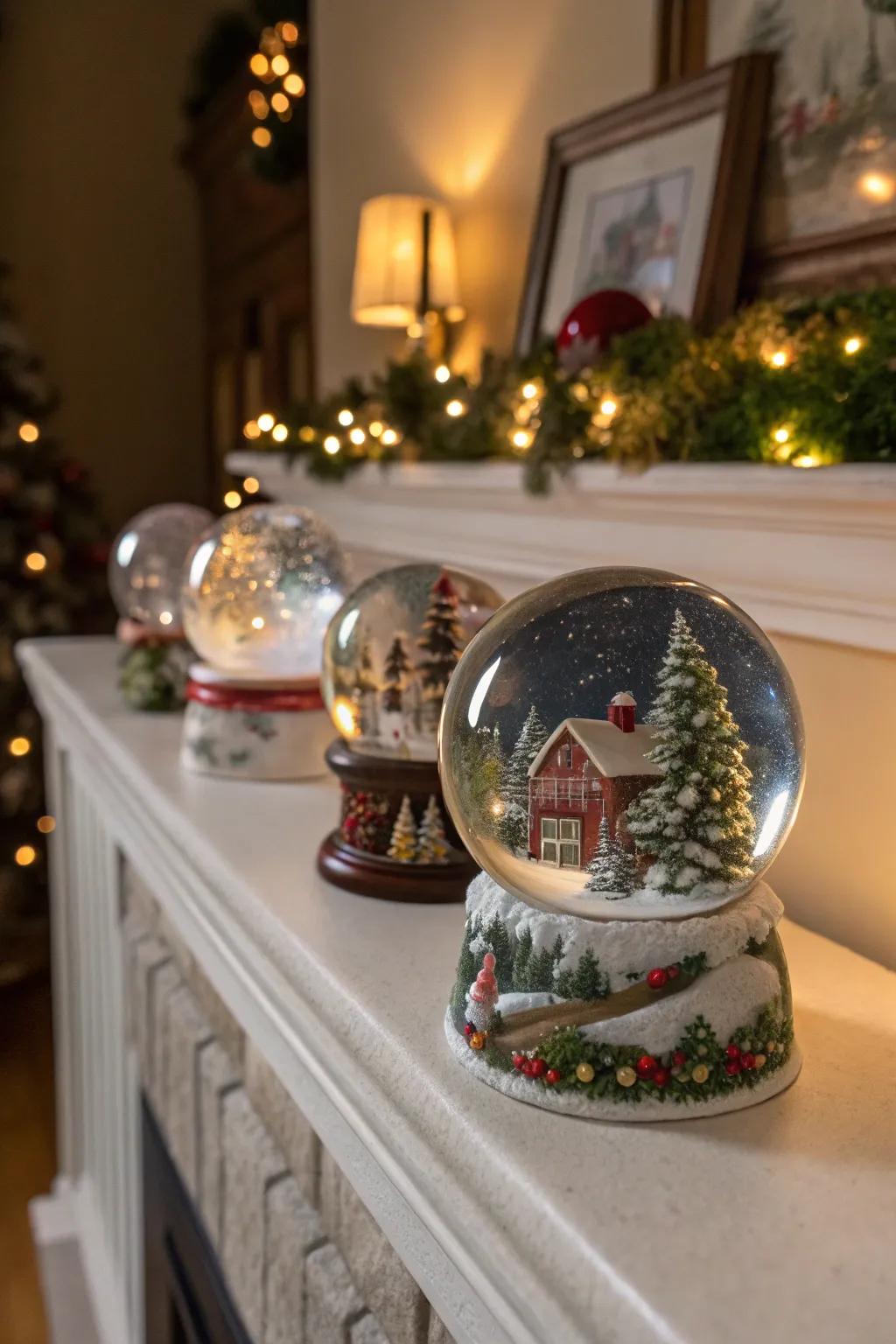 Whimsical snow orbs contribute charm and conversation to your decor.