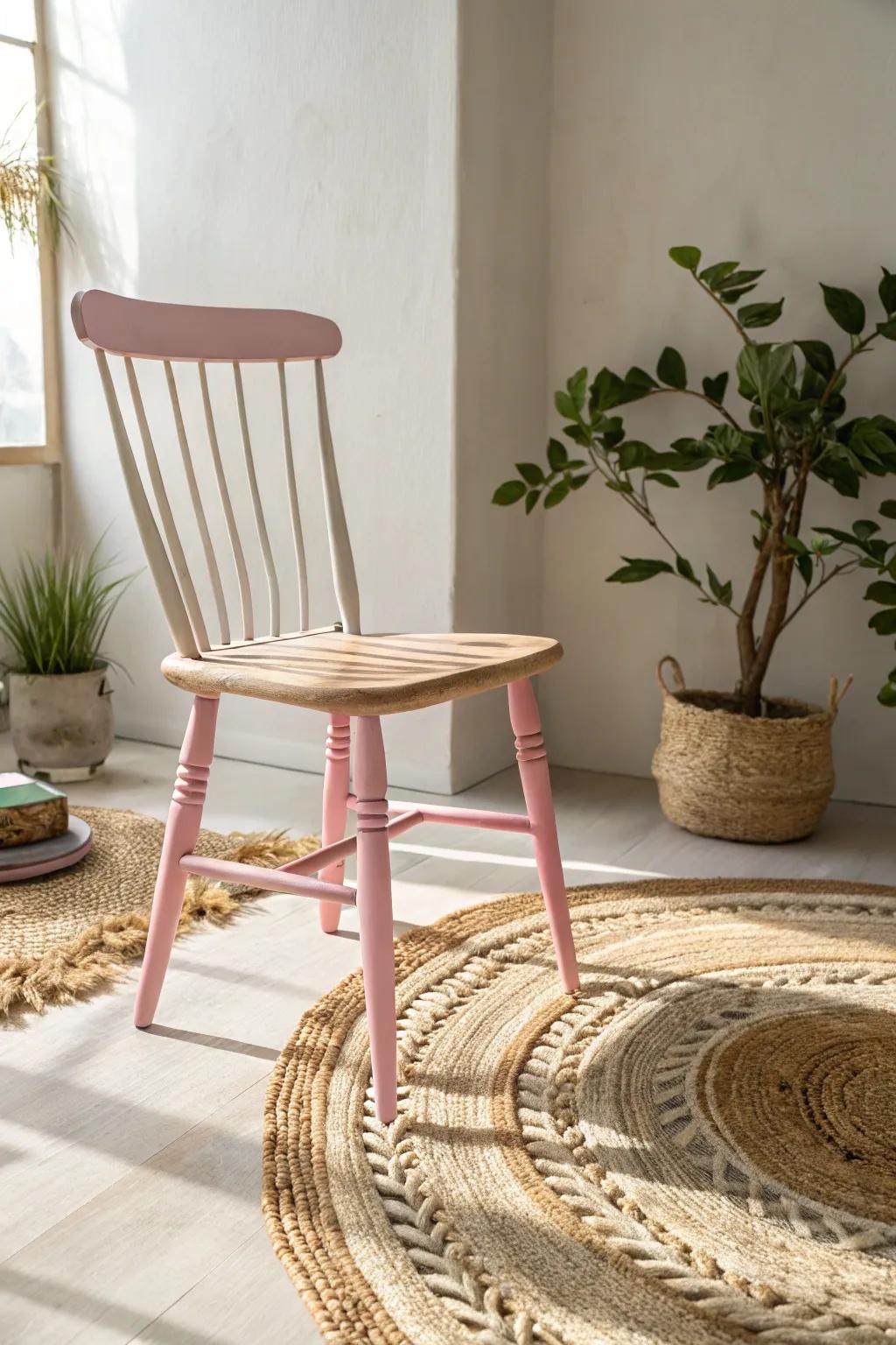Breathe new life into your furniture with a touch of blush elegance. #PinkCrafts #MinimalistDecor