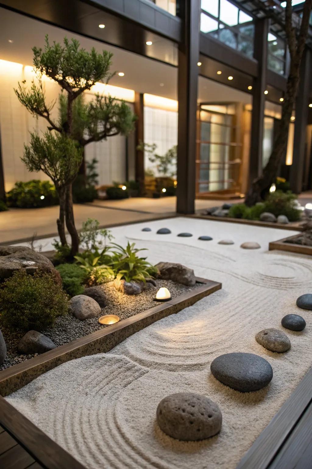 Introduce tranquility to your dwelling through a Zen garden.