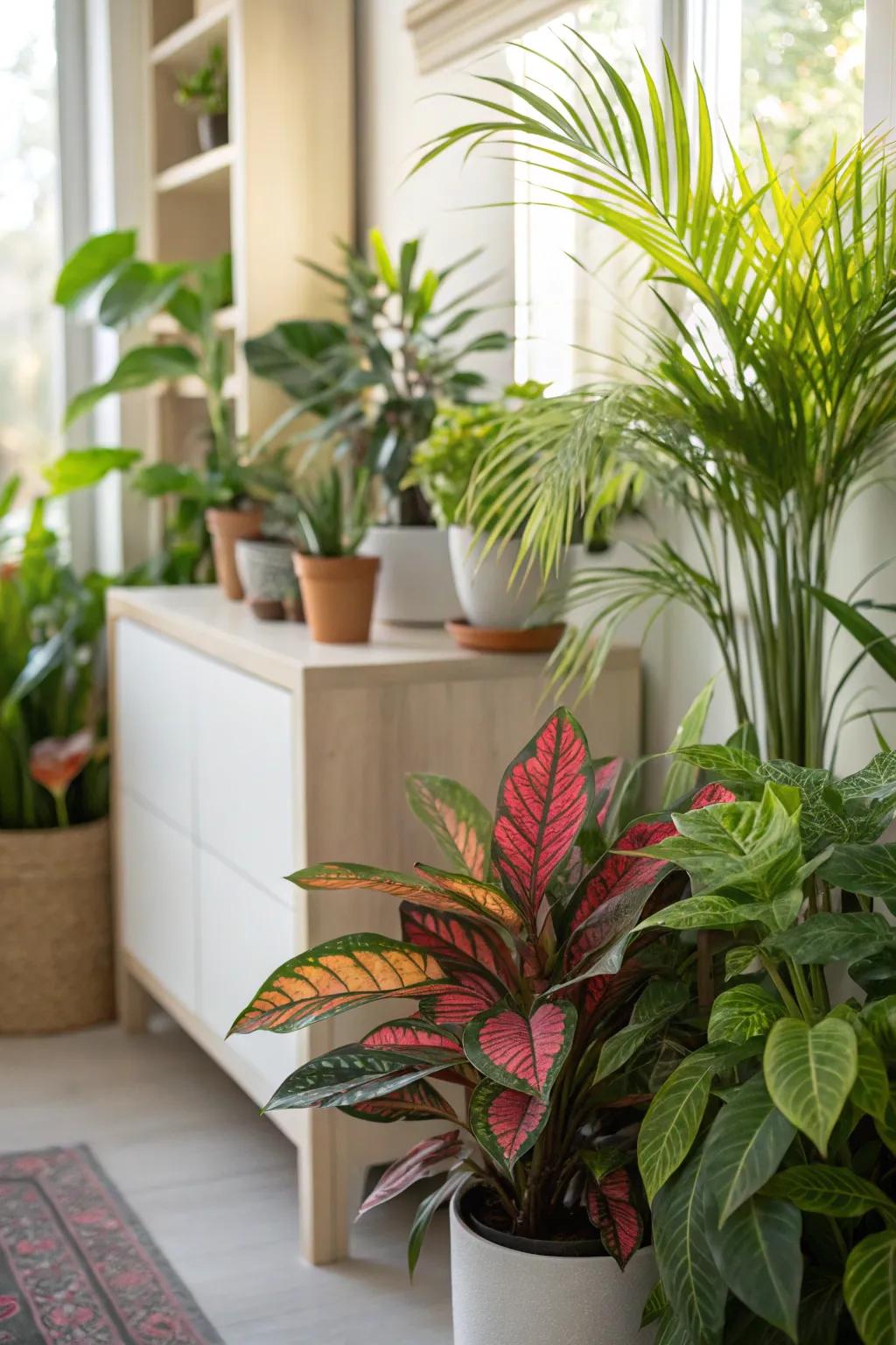 Transform unused corners using vibrant plant displays.