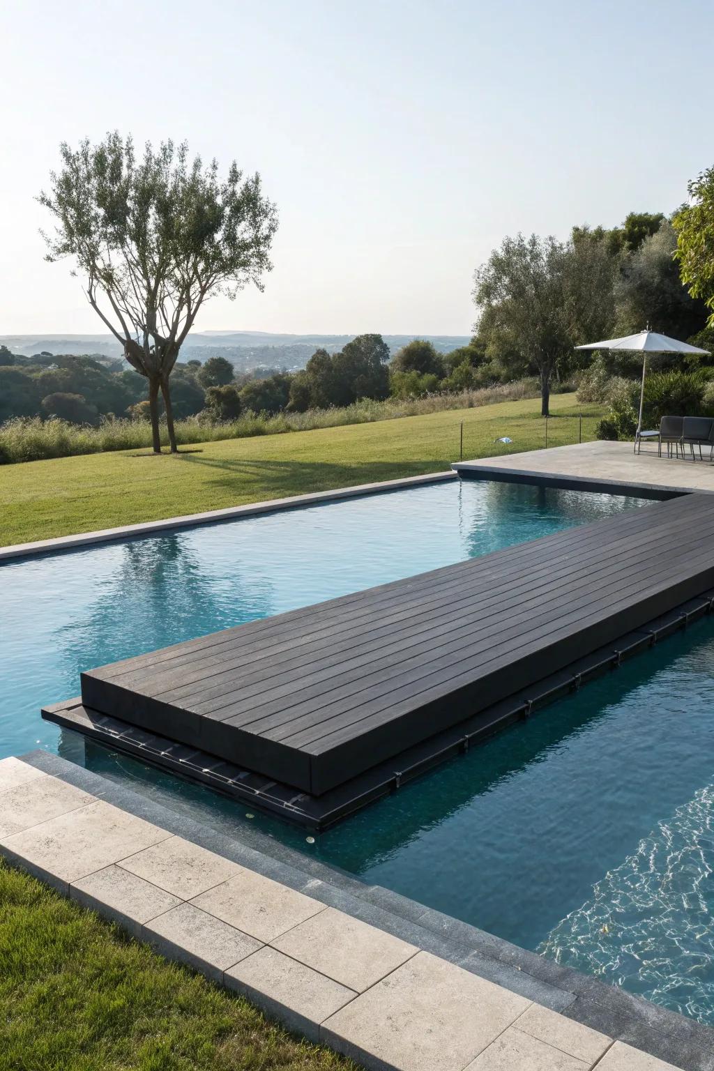 Buoyant terraces furnish a modern and distinctive poolside facet.