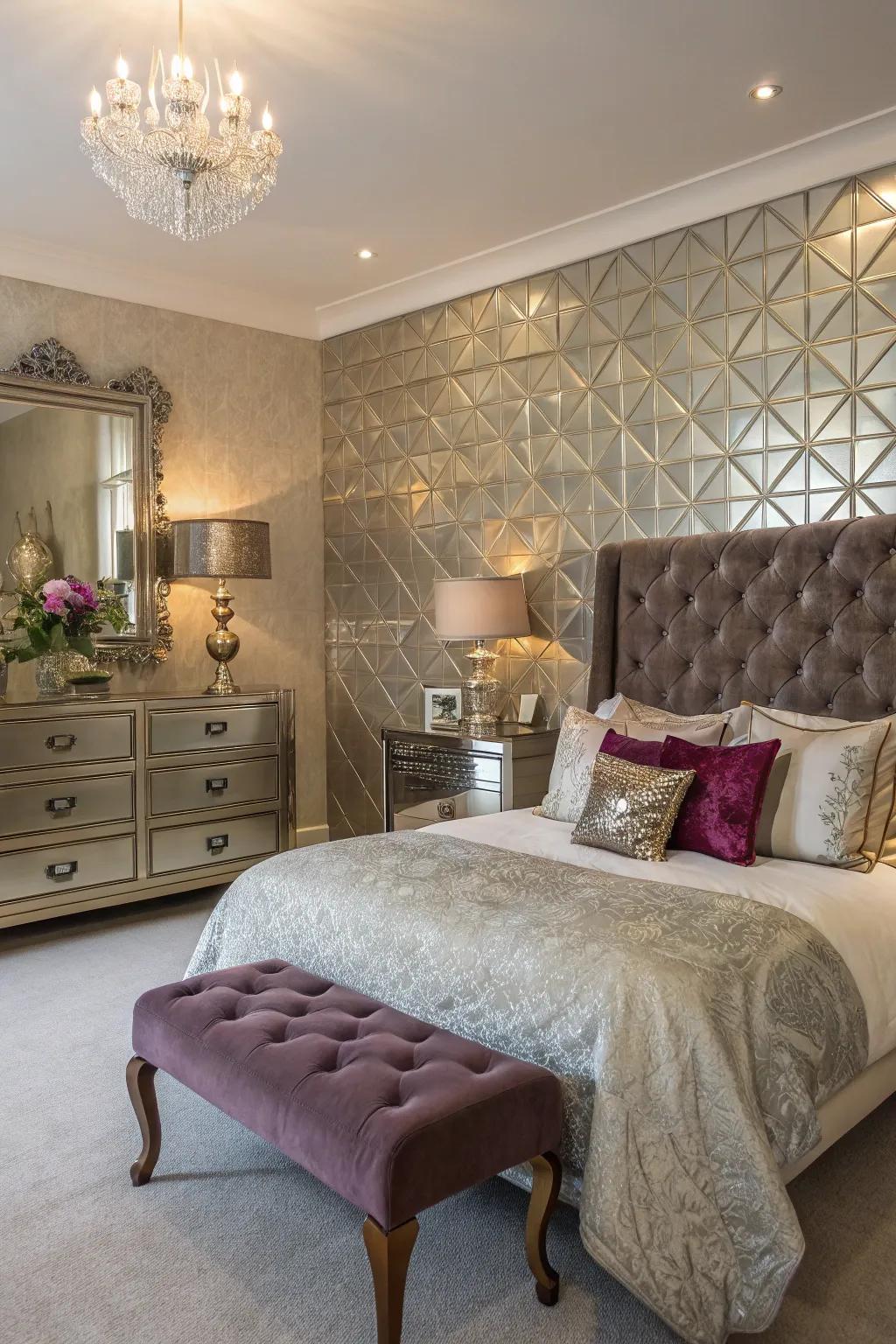 Polished accents add glamour and sophistication.