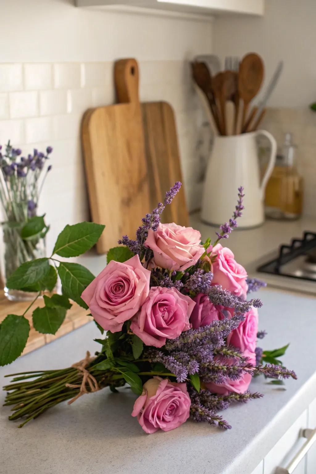 Aromatic fusion of roses and lavender.