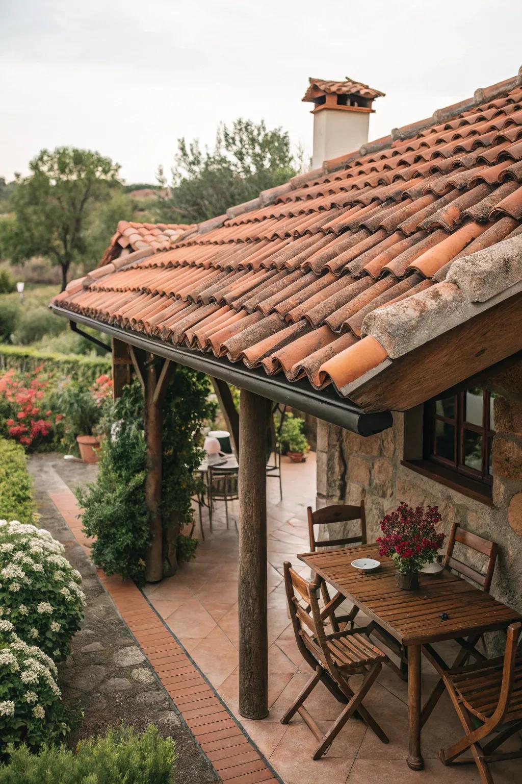 Tiled roofs offer charm and resilience.