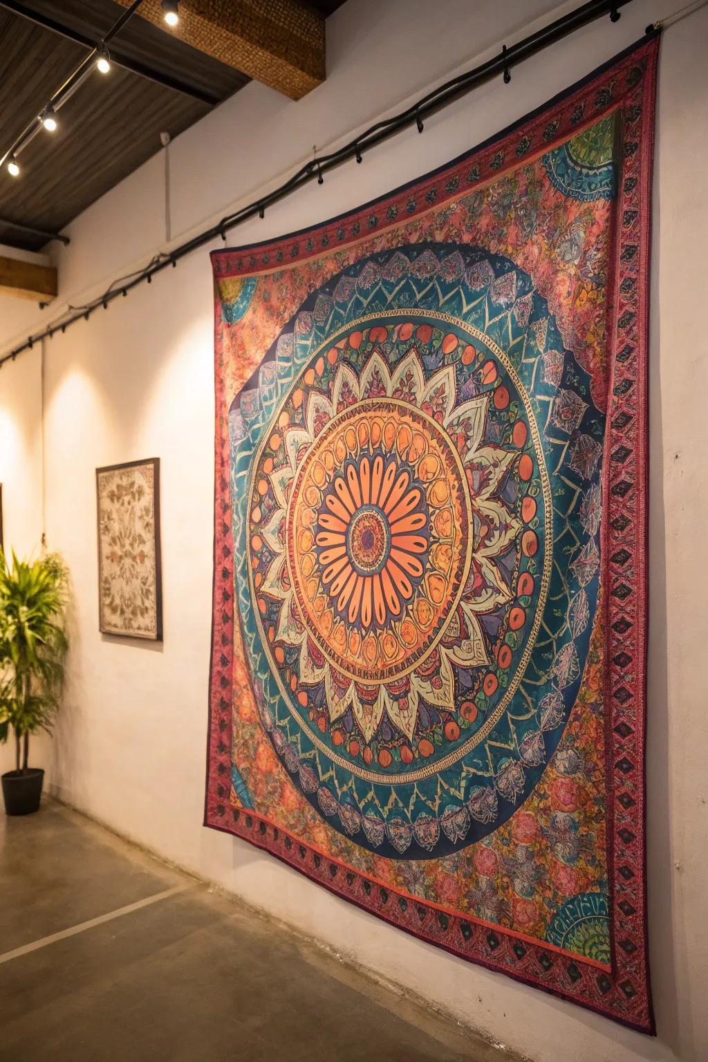 Wall hangings make a colorful statement as wall art.