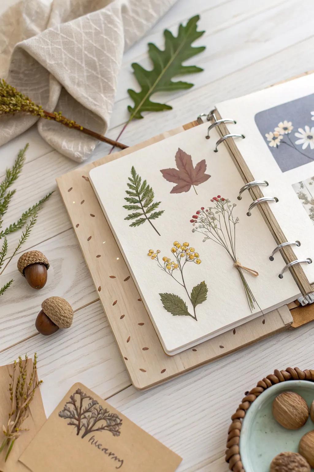 Commemorate the seasons through minimalist scrapbook grace.