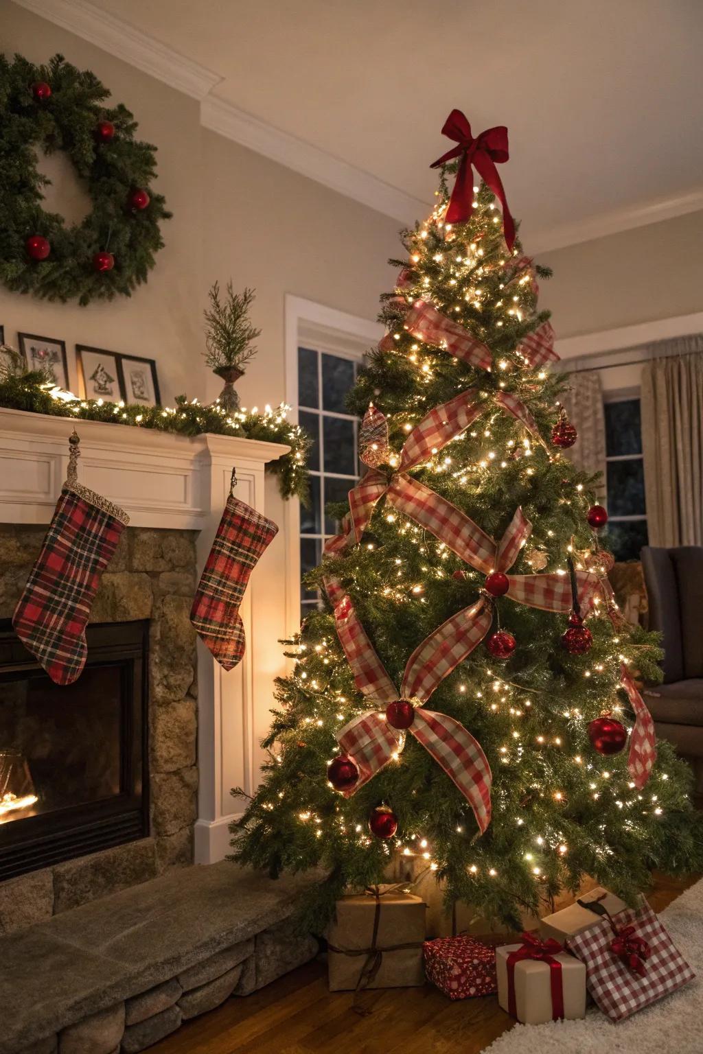 Plaid accents makes for a cozy tradition.