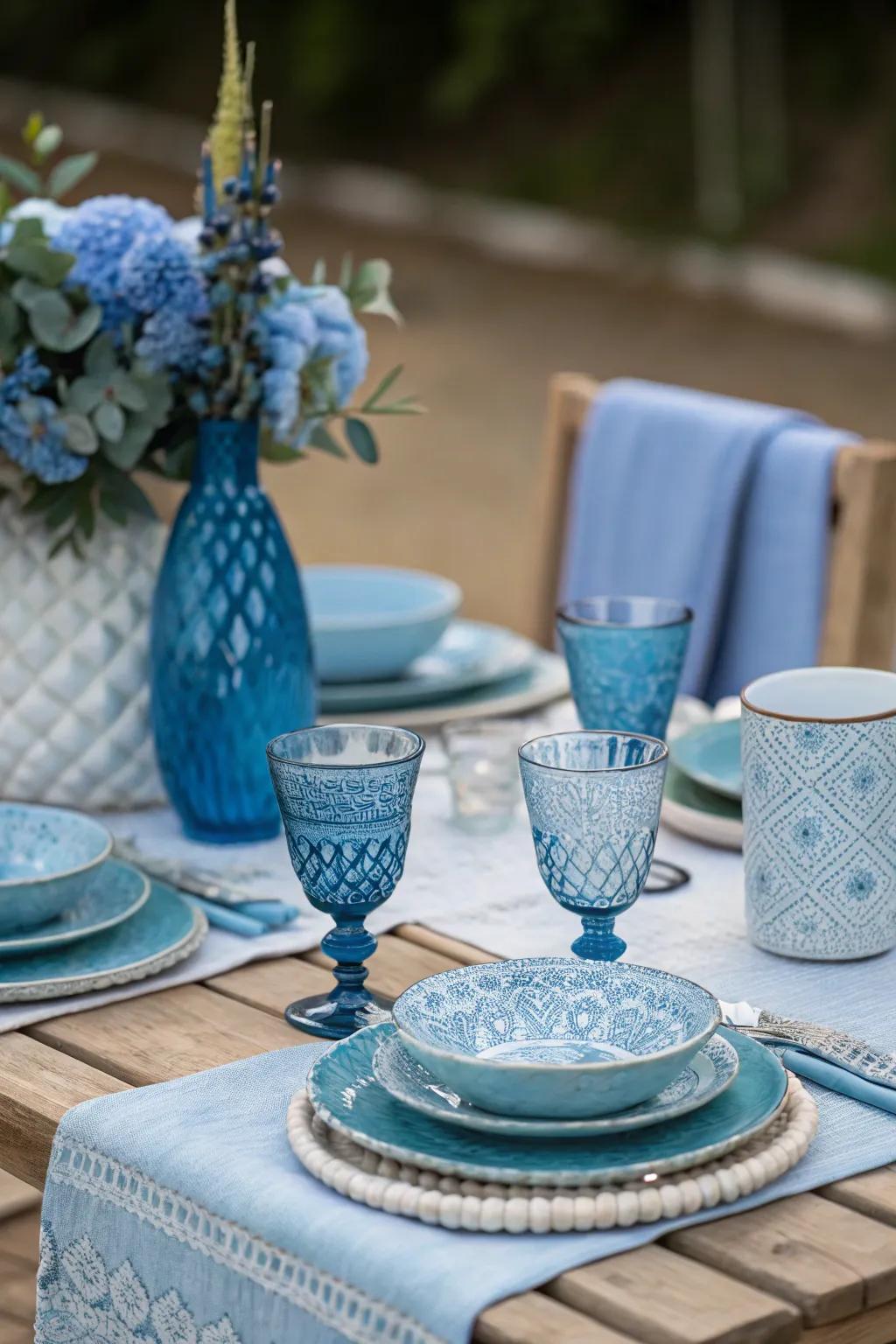 Monochrome magic creating a cohesive and elegant table setting.
