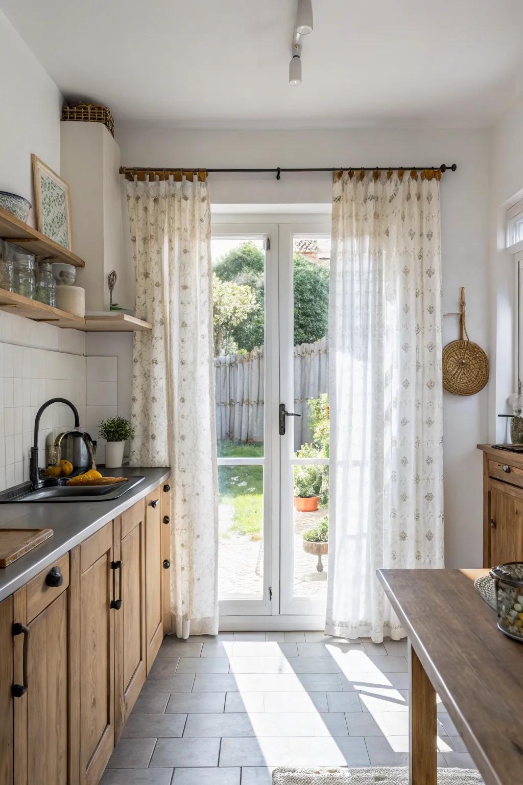 Bistro drapes deliver a quaint and whimsical vibe.