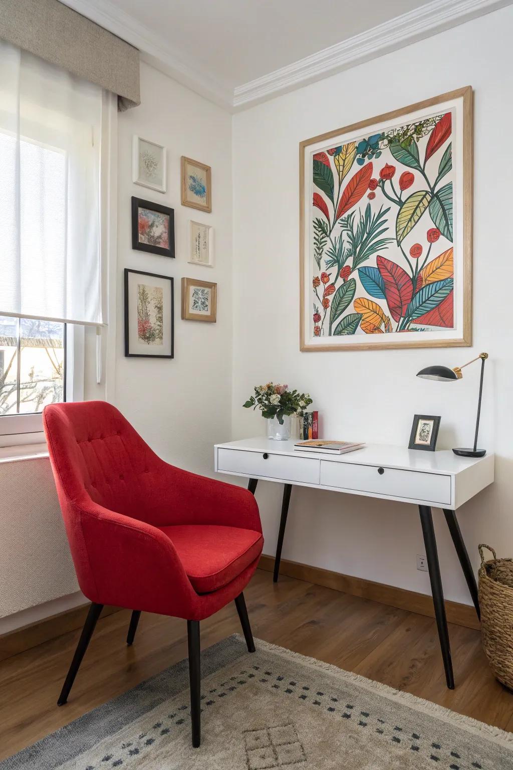 Color accents can infuse energy and personality into your workspace.