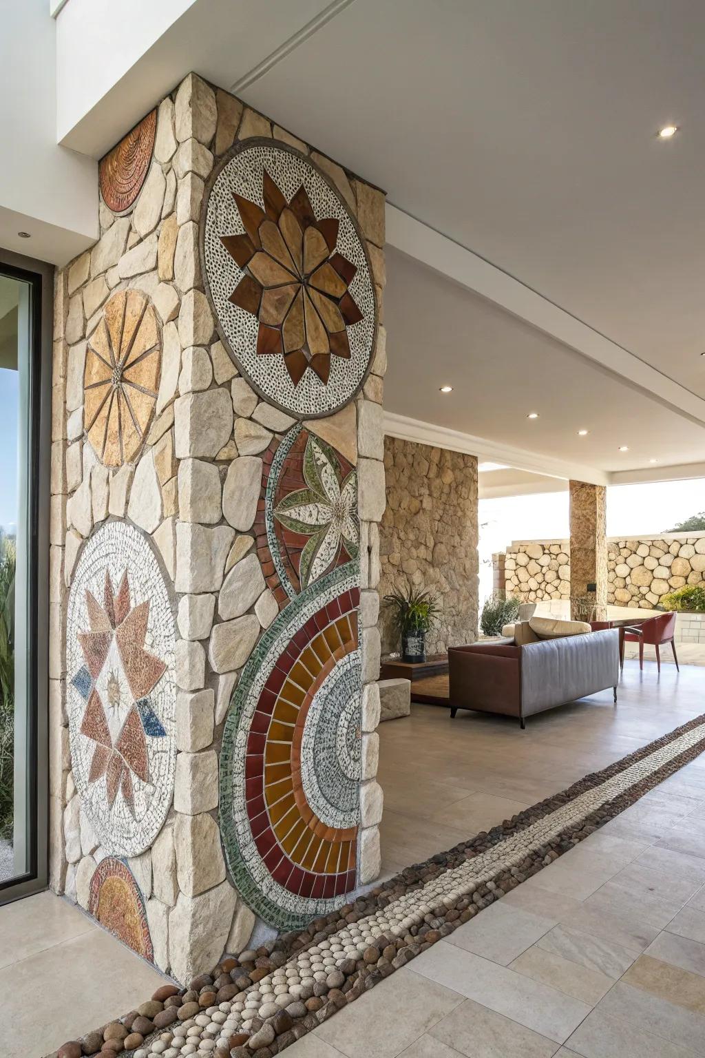 A home enriched by the creative flair of stone inlays.