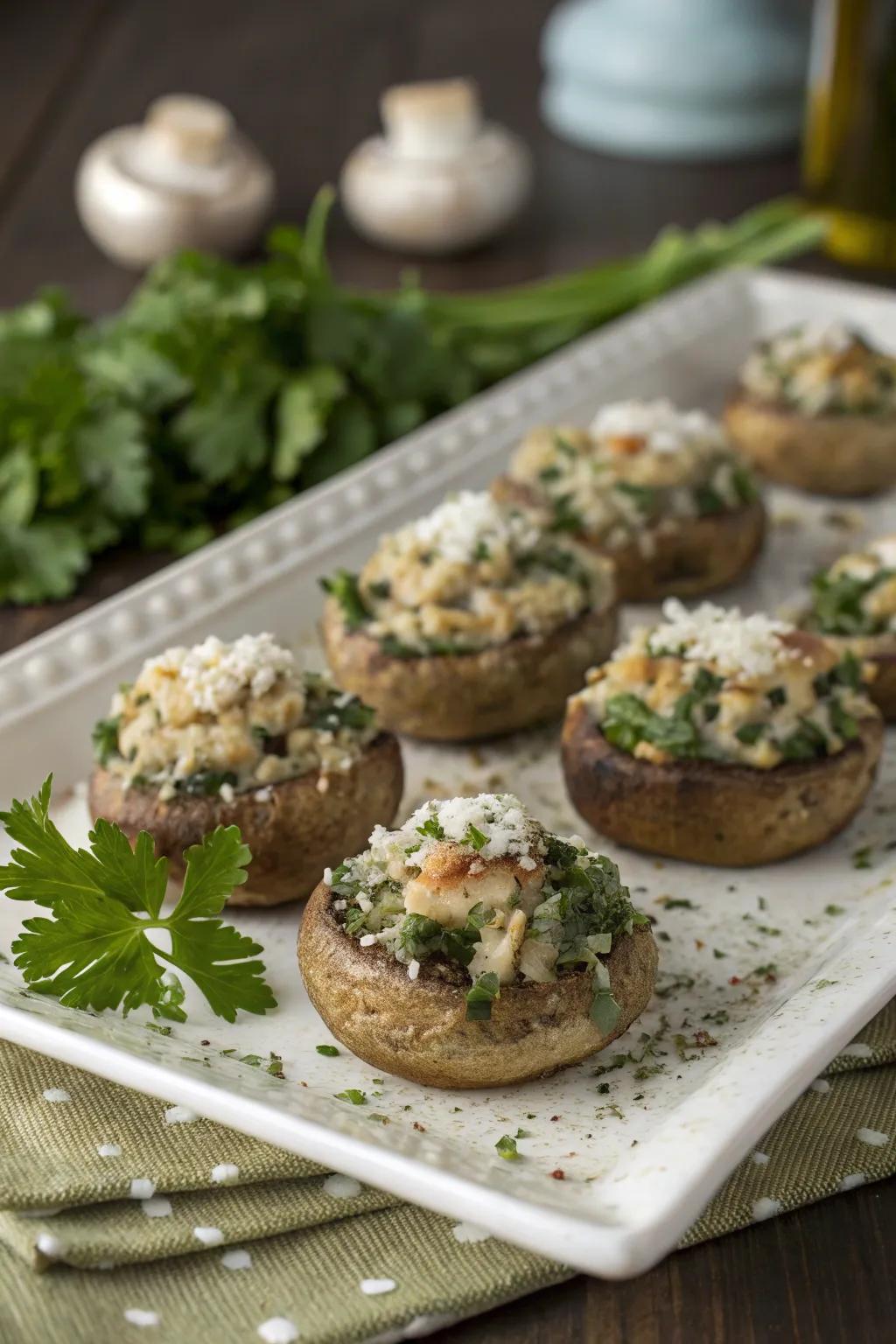 Savory mushrooms, promising richness.