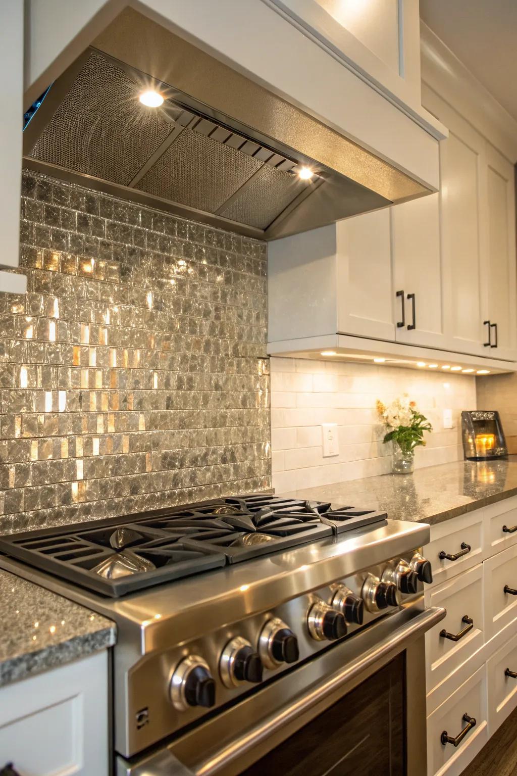Metal hits introduce a glamorous touch to your kitchen.