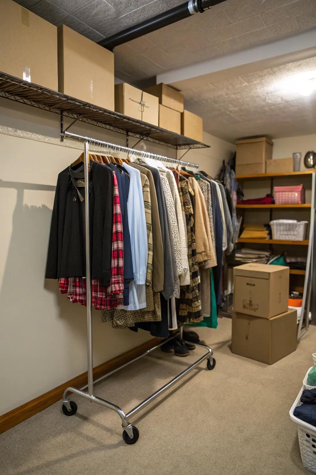 Portable racks offer flexible and dynamic storage options.