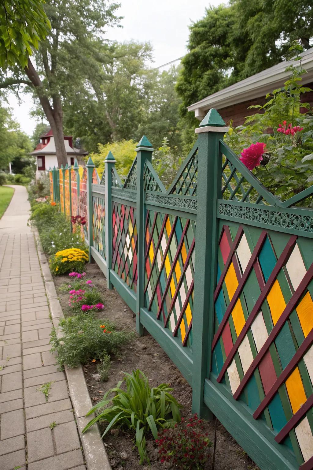 Geometric patterns add a dynamic touch to your fence.