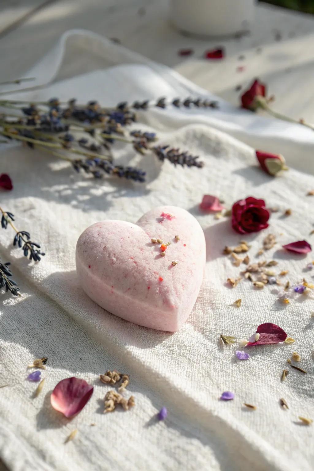 Designed with affection: Heart-formed bubblers for a therapeutic Valentine's Day pampering.
