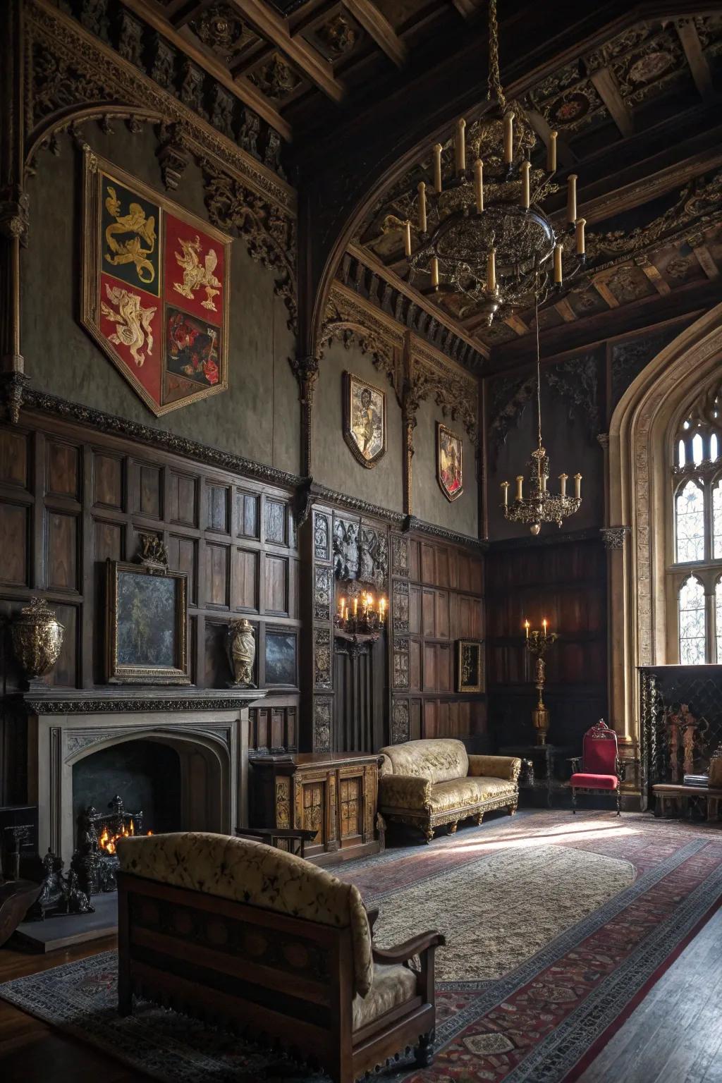 Medieval influenced design evokes a sense of history.