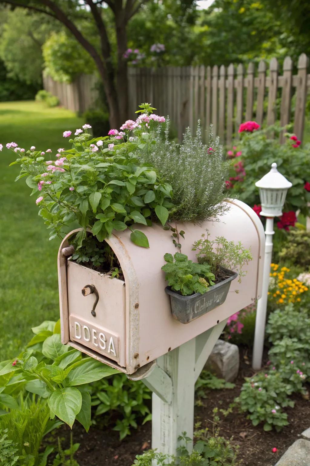 Mailing receptacles extend a functional spin to garden ornamentation.