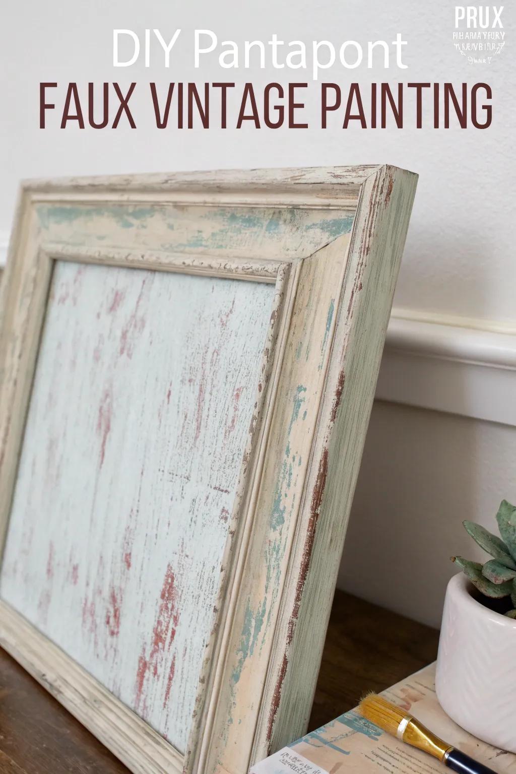 DIY faux vintage paintings offer personalized appeal.