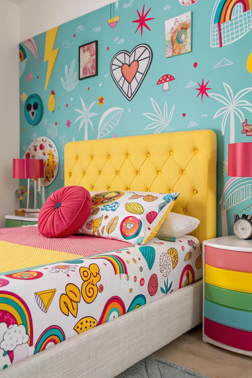 Pop Art motifs spark visual thrill, adding whimsy and color.