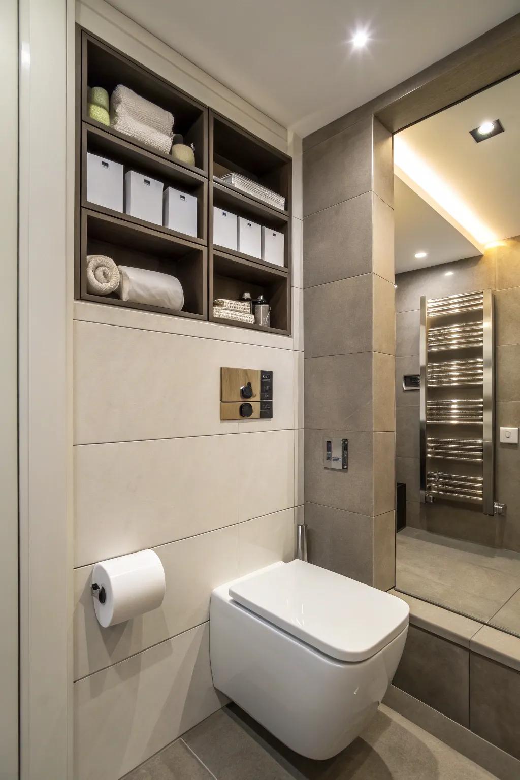 Achieve a minimalist look with hidden storage.