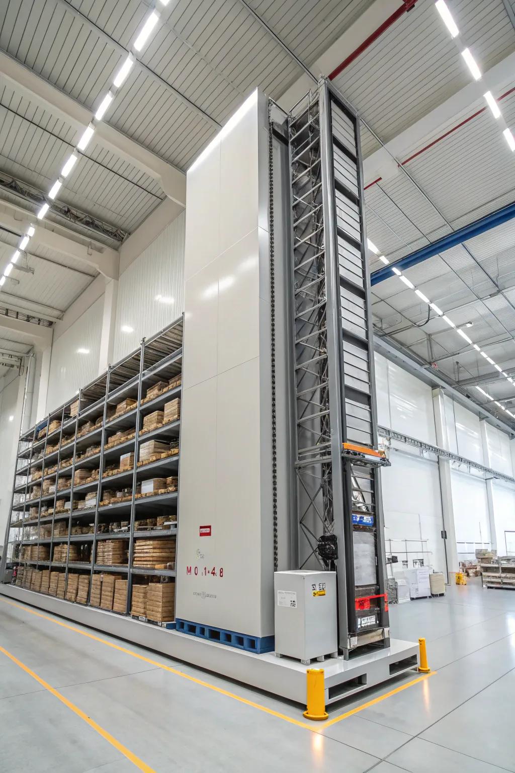 Vertical lift modules maximize storage density and efficiency.