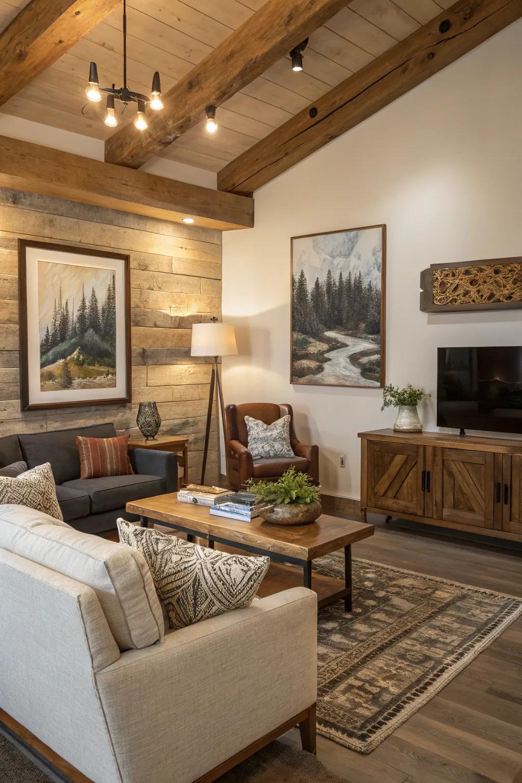 Art composes focal points and layers personality to the room.