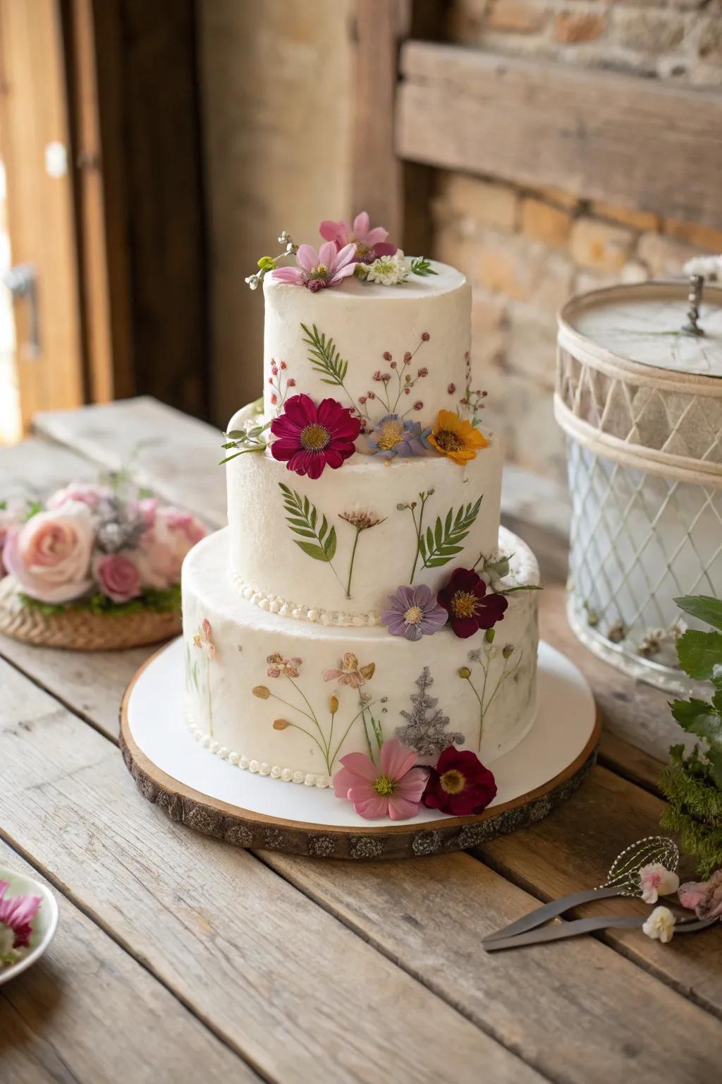 Cake featuring breathtaking sized blooms.