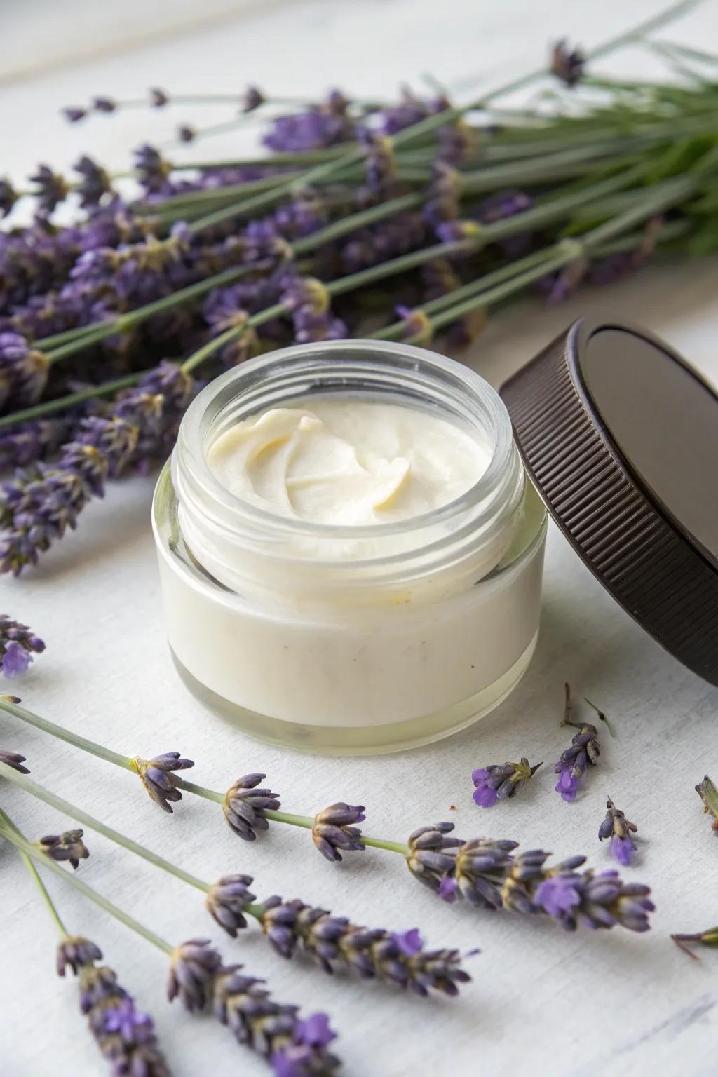 Nourish your hands with homemade lavender hand cream.