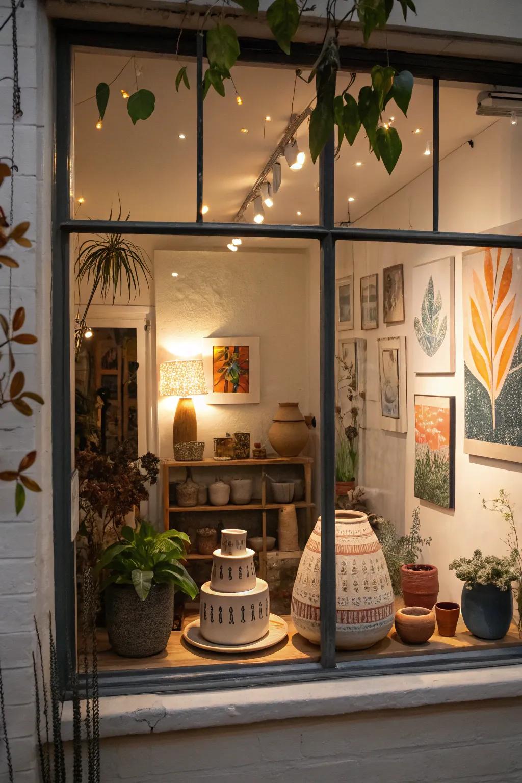 Local crafts connect your window presentation to the community.