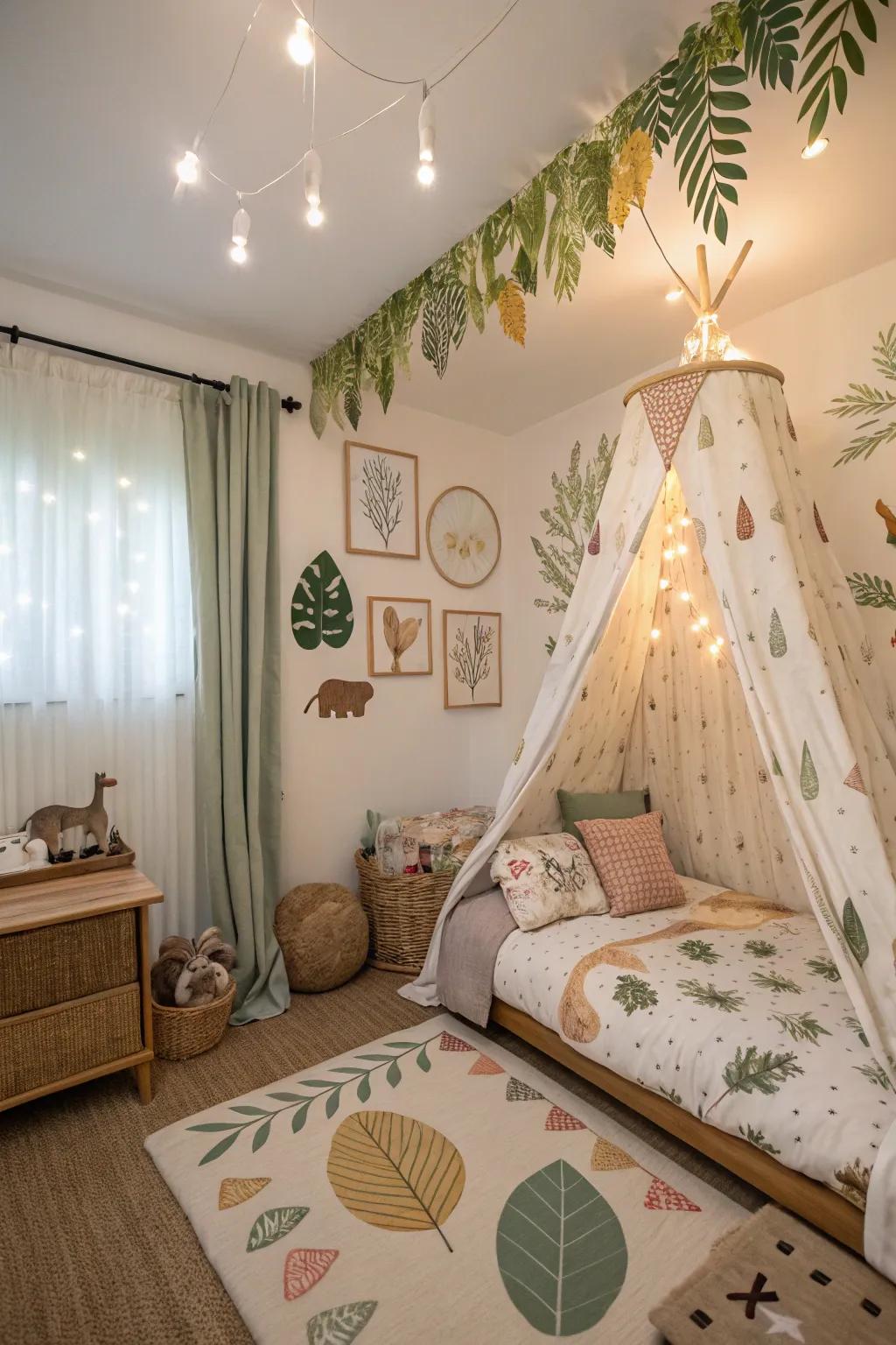 Nature theme fosters a connection to the natural world.