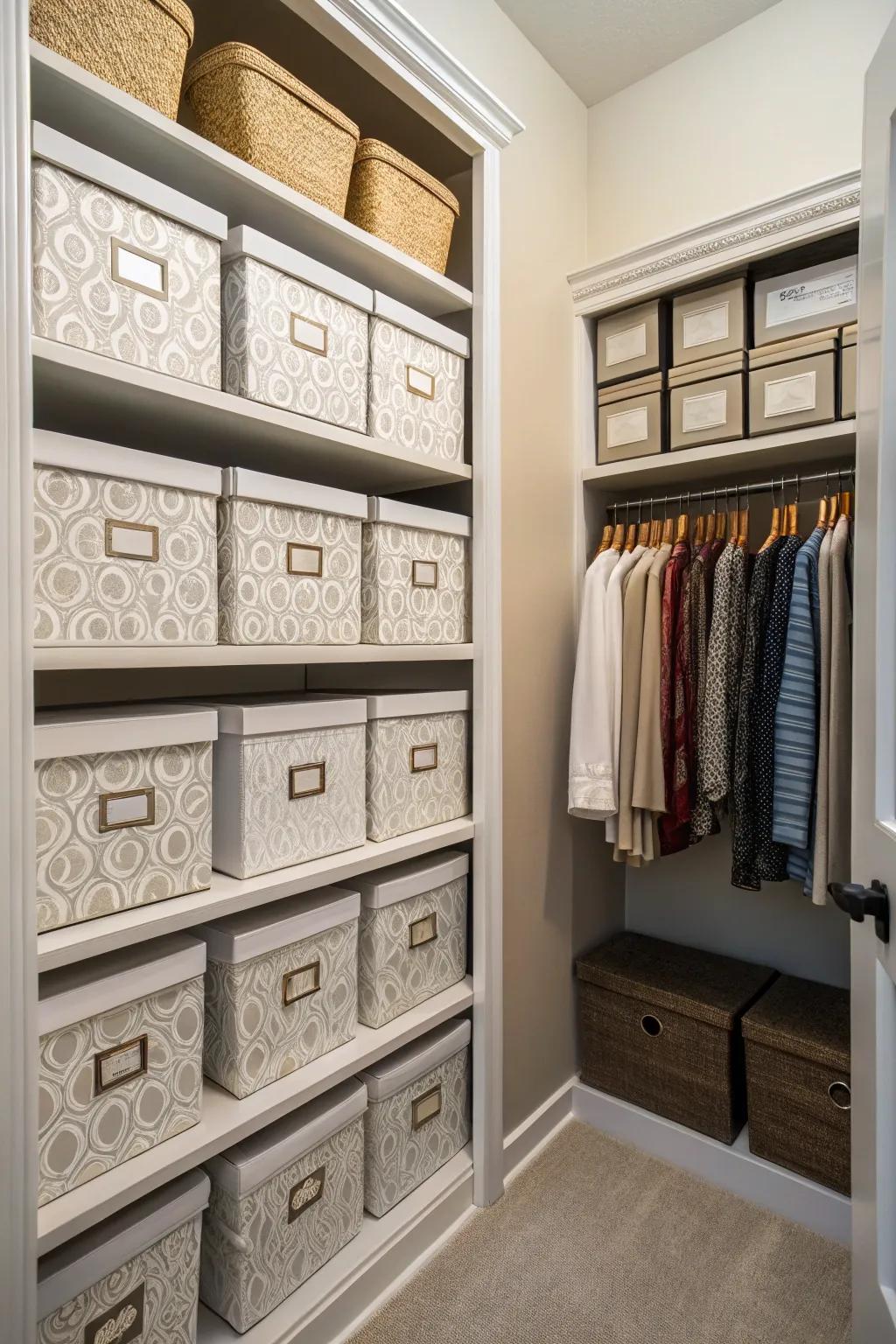 Stylish boxes add style and order.
