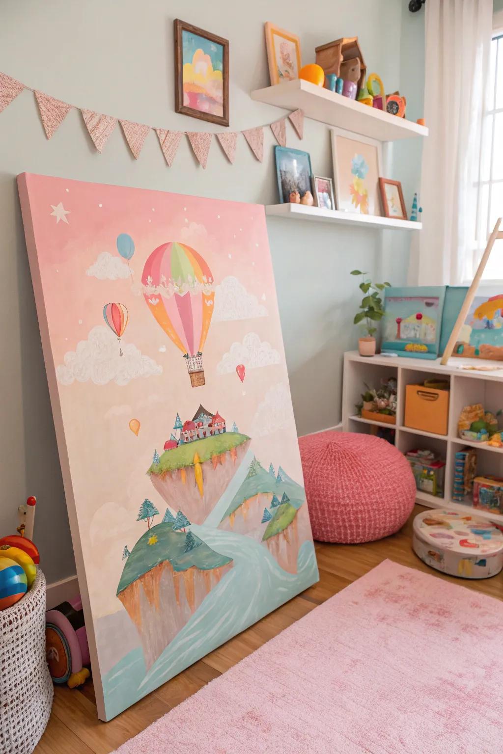 Skyborne islets artwork adding whimsy to the playroom
