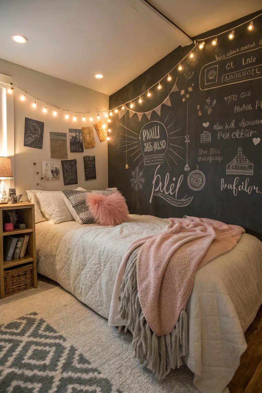 Paint you can write on turns the room into a space for creativity.