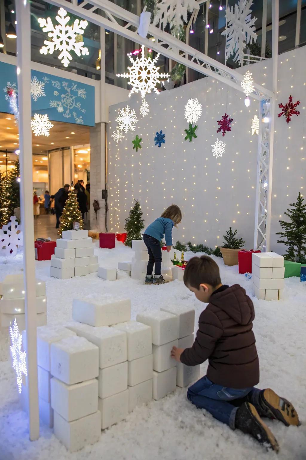 Seasonal stimulus through themed block play.