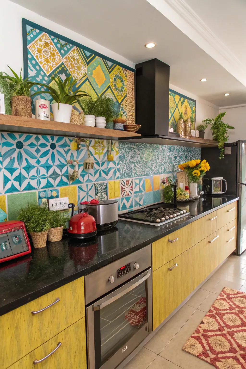 Vibrant pieces add a dynamic and unexpected spark to kitchens.