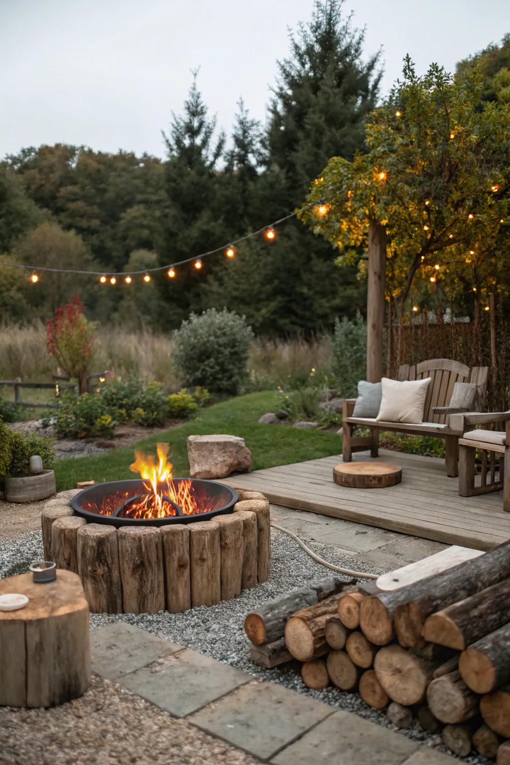 Earthy timber elements add an organic and sustainable touch.