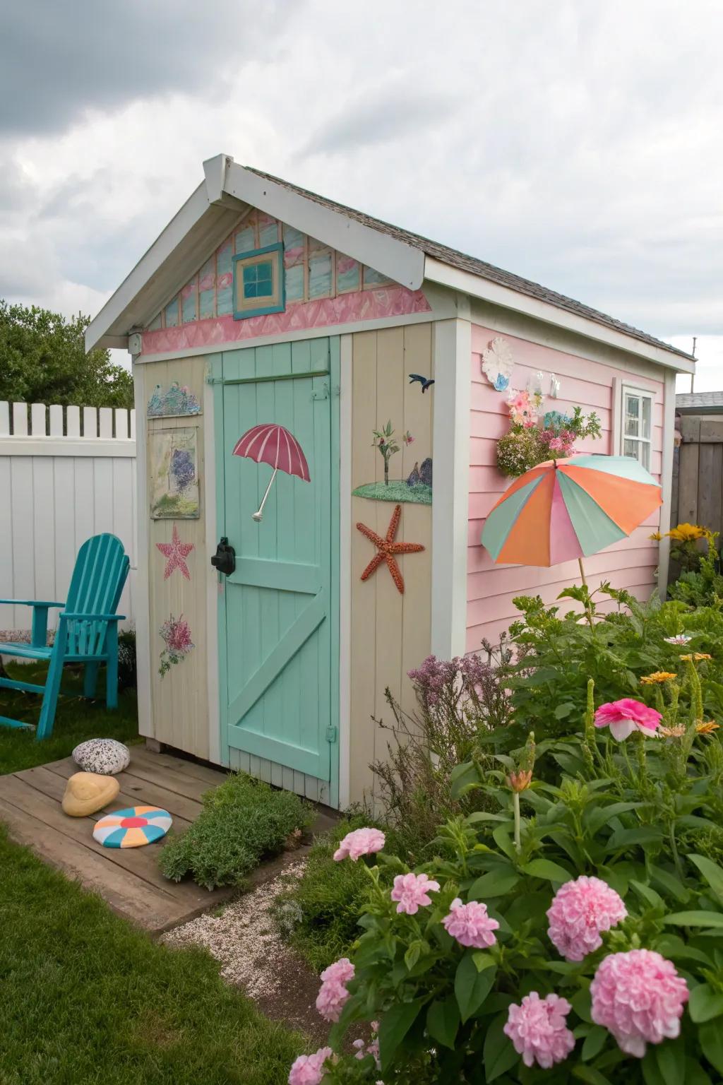 A beach hut shed can be both functional and delightful.