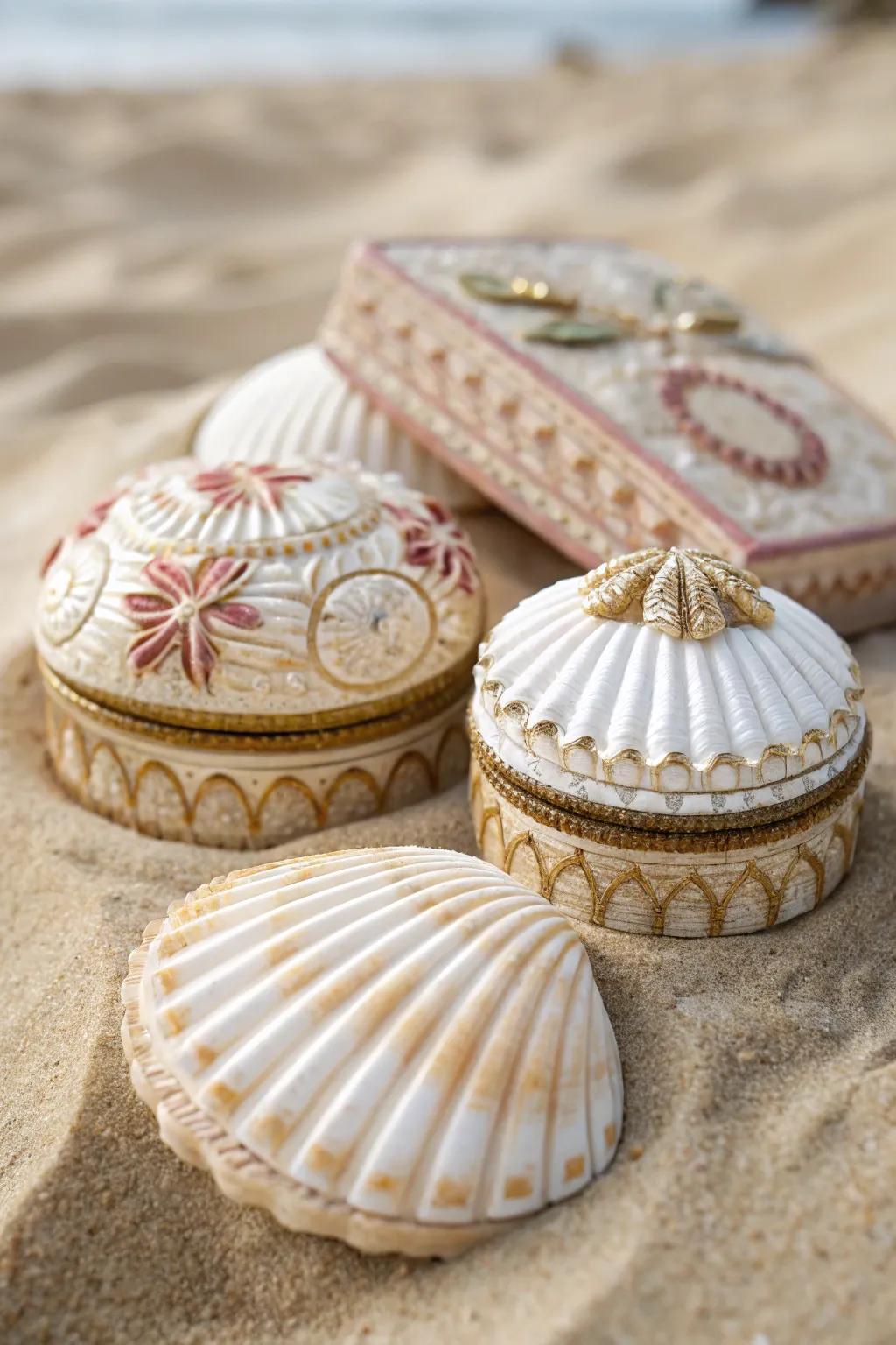 Seashell bauble boxes are perfect for preserving cherished mementos.