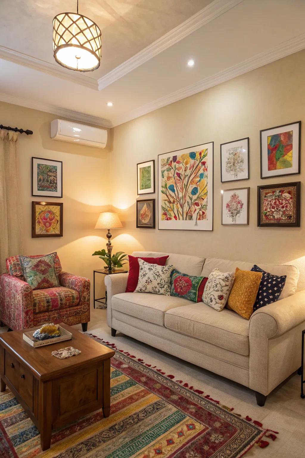 Walls painted beige are a versatile and classic choice.