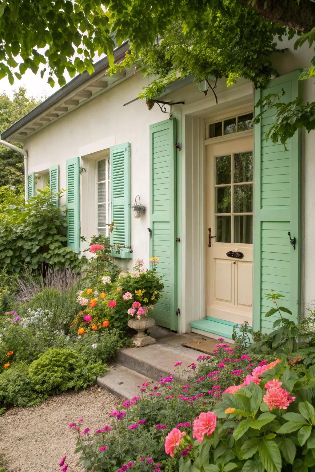 Trendy lime and warm cream offer a refreshing, airy feel.