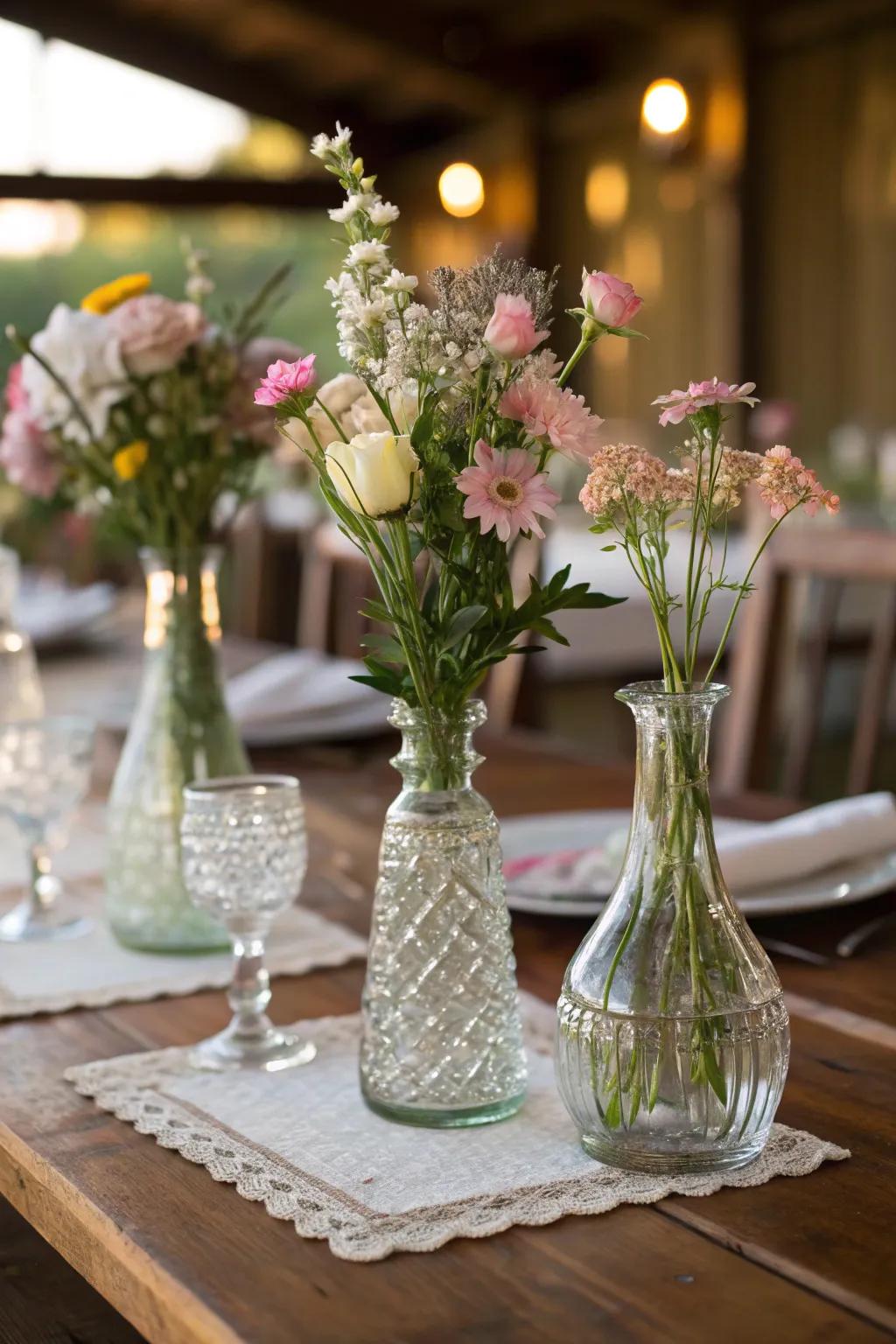 Treasured glassware provides a nostalgic and elegant accent.